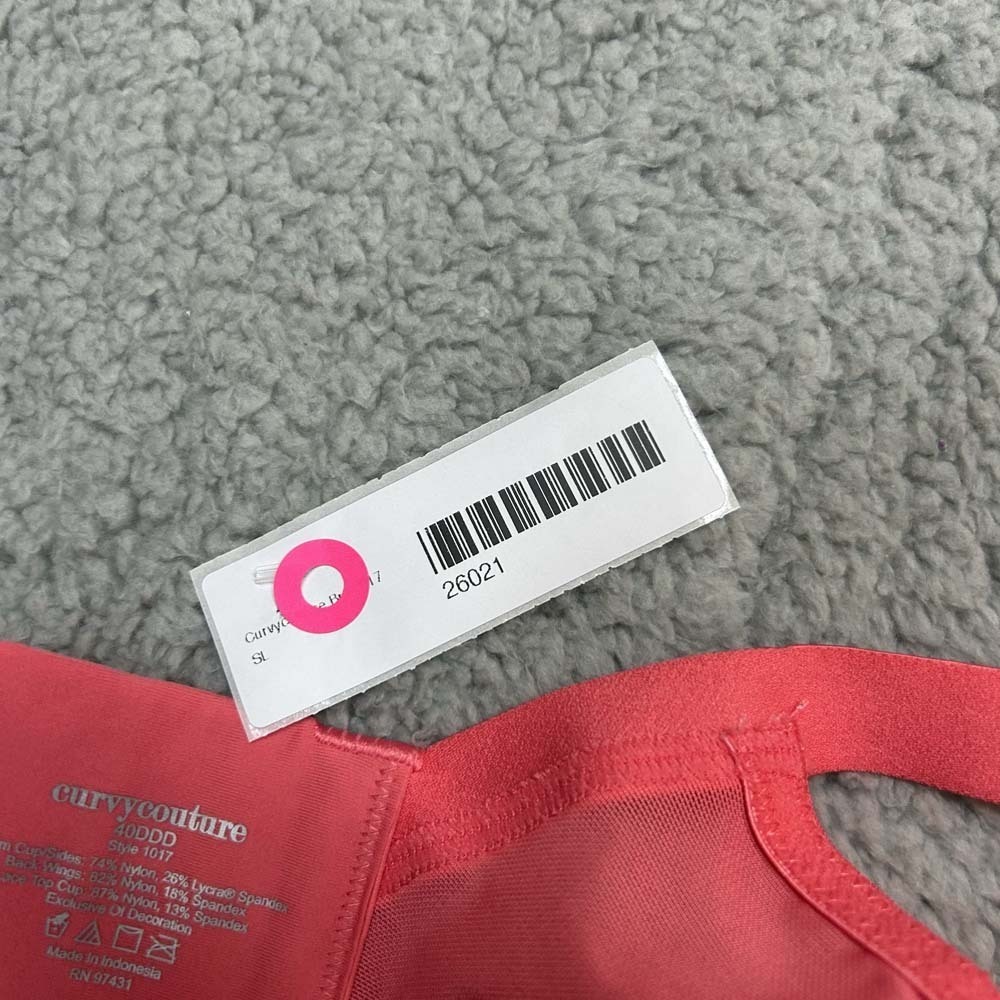 Curvy Couture Bra 40DDD Push Up Bra 1017 Tupip Lace Balconette Push Up Bra - Picture 10 of 10